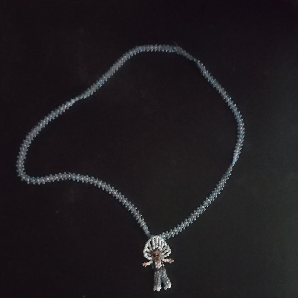 Vintage Native American Beaded Necklace with Pendant